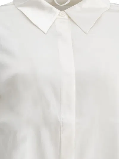 Max&moi Classic Long-sleeve Silk Blend Shirt In White