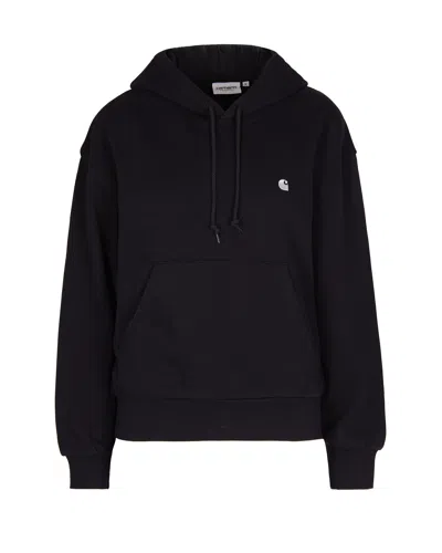 Carhartt Casey Logo-embroidered Cotton Hoodie In Black