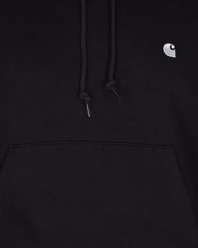 Carhartt Casey Logo-embroidered Cotton Hoodie In Black