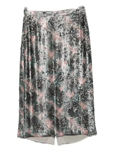 Dries Van Noten Mid-length Skirt Sequin Detail In Multi