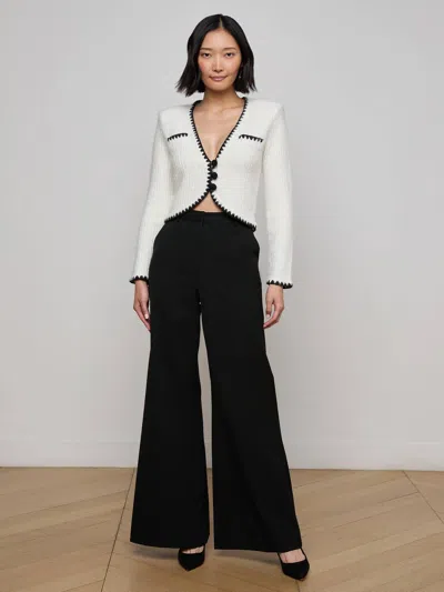L Agence Anaya Knit Cardigan In White