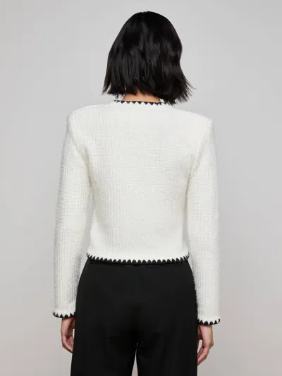 L Agence Anaya Knit Cardigan In White
