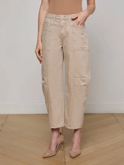 L Agence Cody Cropped Barrel-leg Jean In Brown