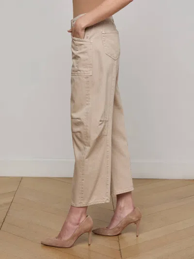 L Agence Cody Cropped Barrel-leg Jean In Brown