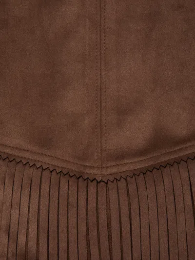 L Agence Lyle Vegan Suede Mini Skirt In Brown