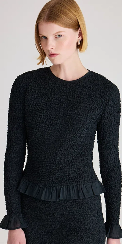 Merlette Verdure Top In Black In Black