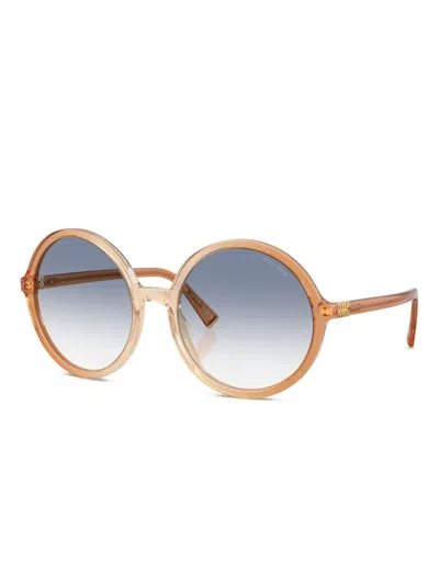 Miu Miu 0mu B02s Miu Regard 26g80o Brown Gradient Brandy Sunglasses In Blue