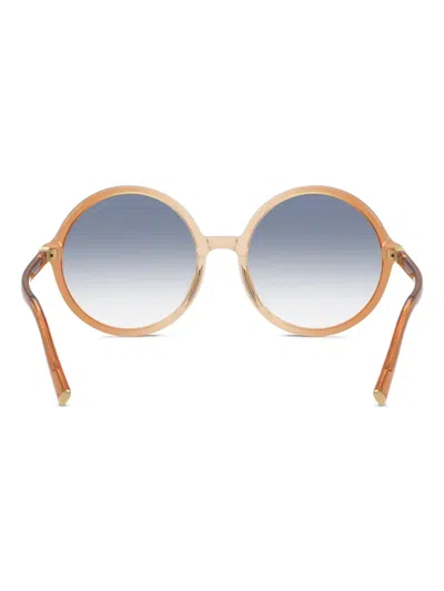 Miu Miu 0mu B02s Miu Regard 26g80o Brown Gradient Brandy Sunglasses In Blue