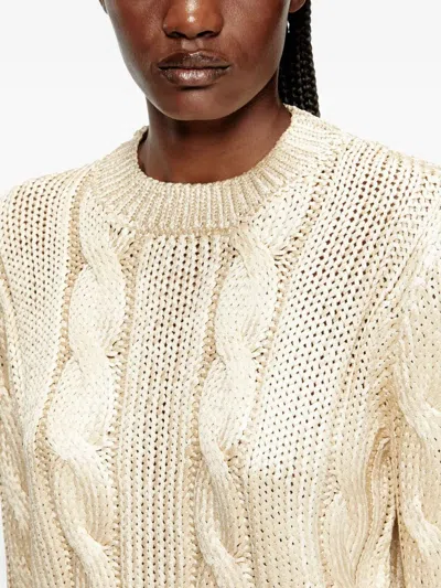 Diesel Knit Sweater With Round Neck And Long Sleeves In Neutral