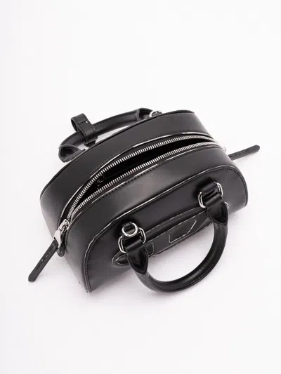 Diesel 1dr Dome-leather Bowling Bag In Black