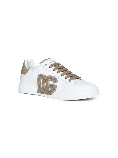 Dolce & Gabbana Port.light Strobel Sneakers In White