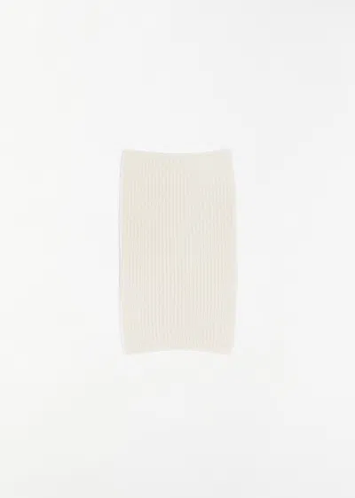Lemaire Ribbed High-neck Snood In White