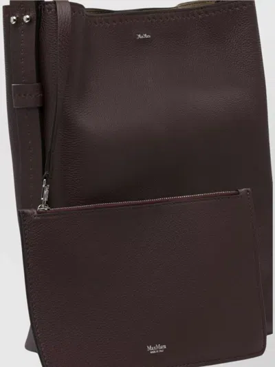 Max Mara Medium Archetipo Leather Shoulder Bag In Brown