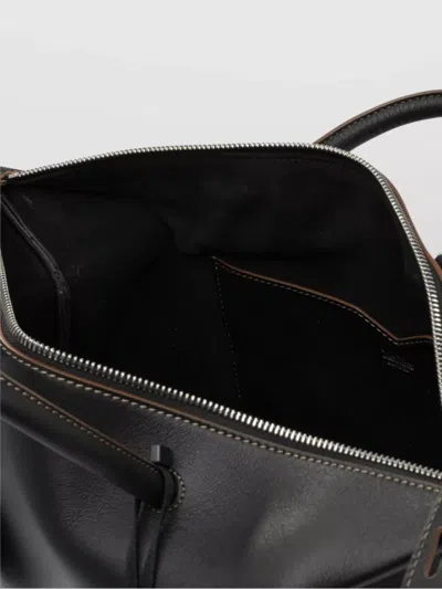 Max Mara Medium Natural Leather Bowler Bag In Black