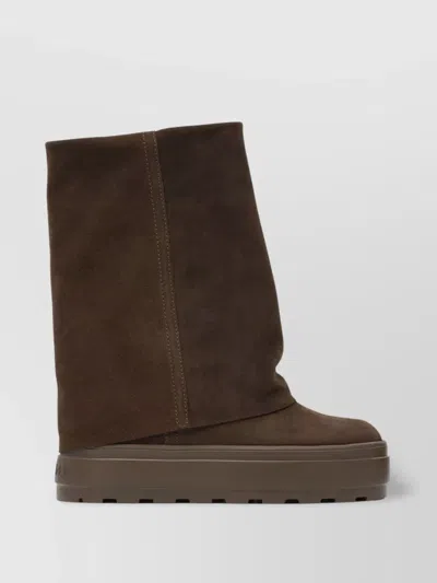 Casadei Lug Sole Platform Ankle Boots In Brown