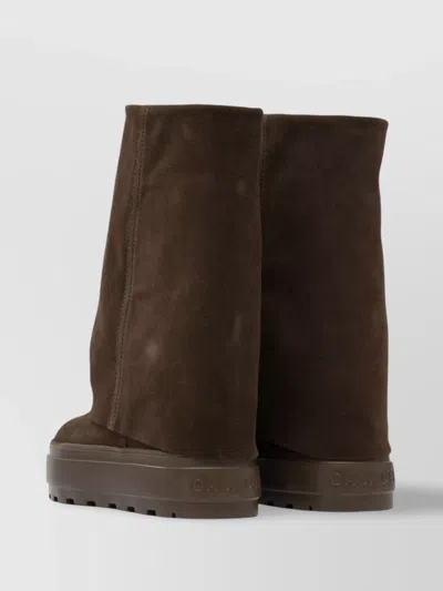 Casadei Lug Sole Platform Ankle Boots In Brown