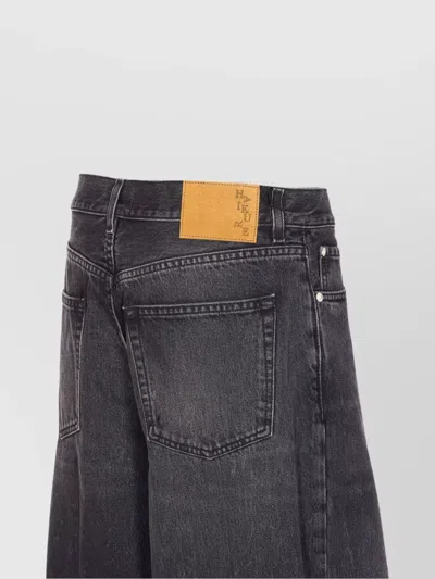 Haikure 'korea' Grey Jeans With Faded Effect And Logo Patch On The Back In Cotton Woman In Black