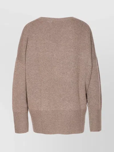 Lisa Yang Oversized Knitwear With Crewneck And Long Sleeves In Brown