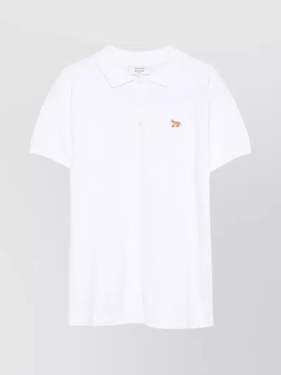 Maison Kitsuné Maison Kitsune 'baby Fox' Polo Shirt In White
