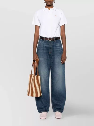 Maison Kitsuné Maison Kitsune 'baby Fox' Polo Shirt In White