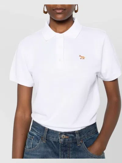 Maison Kitsuné Maison Kitsune 'baby Fox' Polo Shirt In White