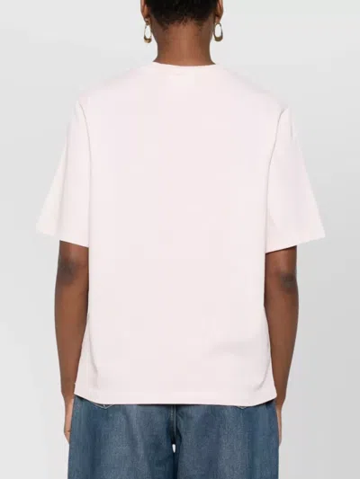 Maison Kitsuné Light Pink T-shirt With Logo Patch In Neutral