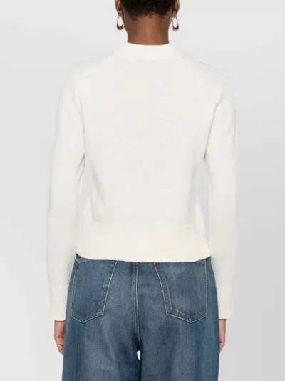 Maison Kitsuné Cardigan Wool Embroidered Detail In Neutral