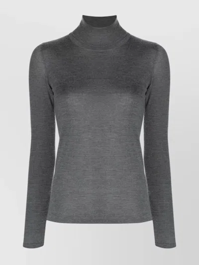 Brunello Cucinelli Luxe Cashmere Silk Turtleneck Sweater In Gray