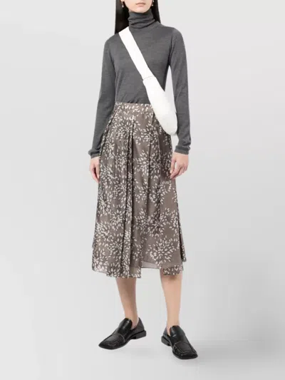 Brunello Cucinelli Luxe Cashmere Silk Turtleneck Sweater In Gray