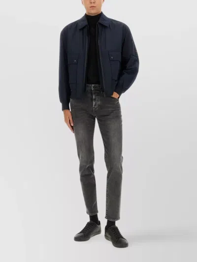 Hugo Boss Boss Men Bomber Jacket With Removable Lining In Blue