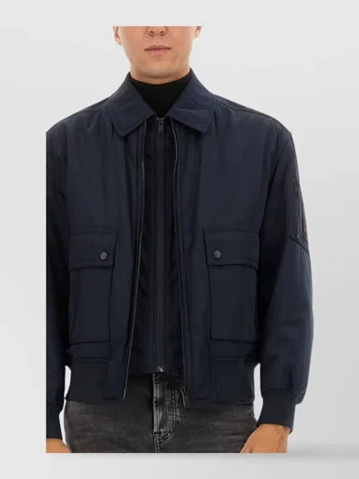 Hugo Boss Boss Men Bomber Jacket With Removable Lining In Blue