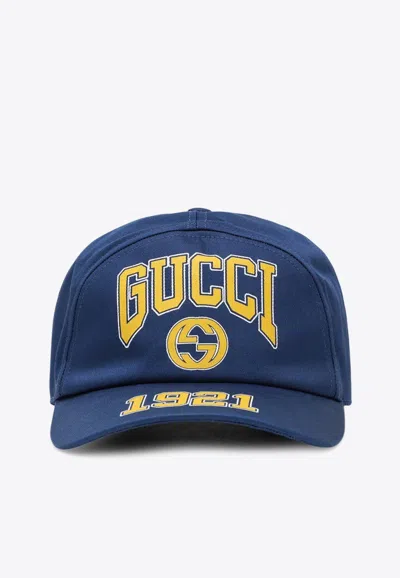 Gucci Baseball Cap With Logo In Blue