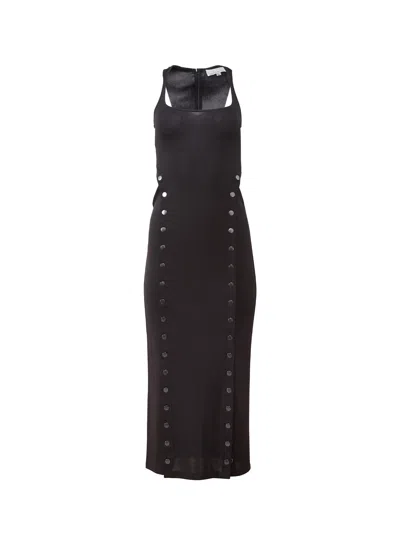 Fleur Du Mal Undo Me Button-embellished Midi Dress In Black