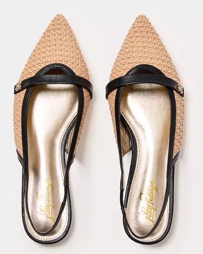 Lilly Pulitzer Malia Raffia Slingback Shoe In Neutral