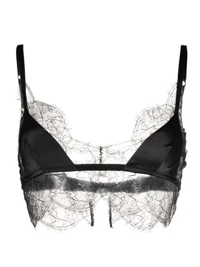 Dolce & Gabbana Lace-trim Satin Bra In Black
