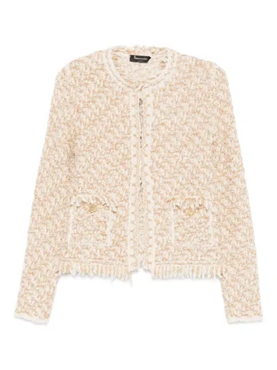 Fabiana Filippi Bicolor Tweed Boucle Jacket In Neutral