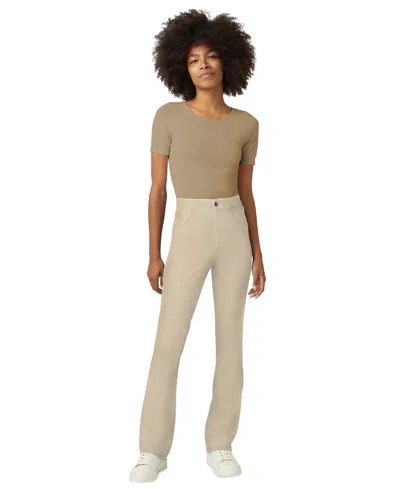 Hue Women's High-rise Denim Baby Bootcut Leggings In Neutral