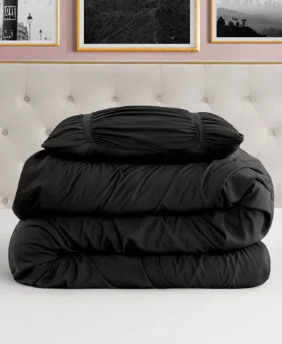 Juicy Couture Ribbon Ruched 3-pc. Comforter Set, King In Black