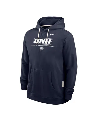 Nike Men's Navy New Hampshire Wildcats 2025 Sideline Performance Pullover Hoodie In Blue