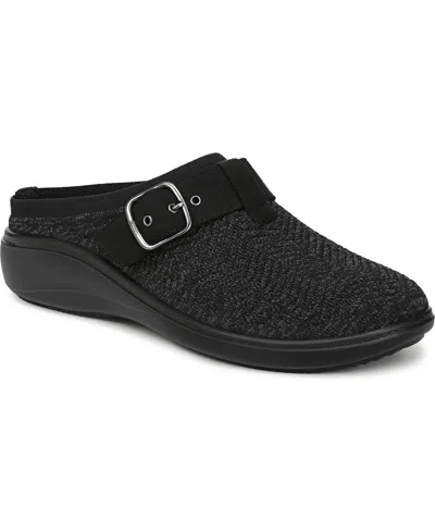 Lifestride Women's Balance-knit Washable Round Toe Clogs In Black
