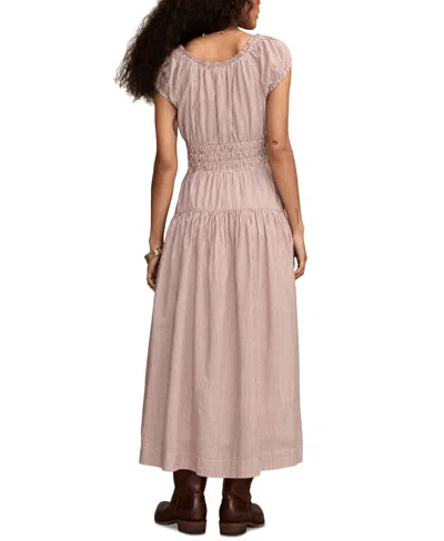 Lucky Brand Smocked Waist Midi Dress In Neutral