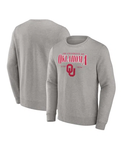 Fanatics Men's Gray Oklahoma Sooners True Classics Act Fast Fleece Pullover Sweatshirt In Neutral