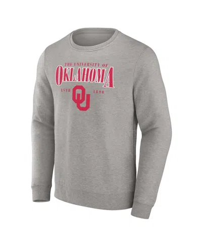 Fanatics Men's Gray Oklahoma Sooners True Classics Act Fast Fleece Pullover Sweatshirt In Neutral