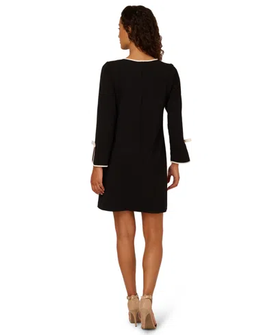 Adrianna Papell Crepe Bow Dress In Black