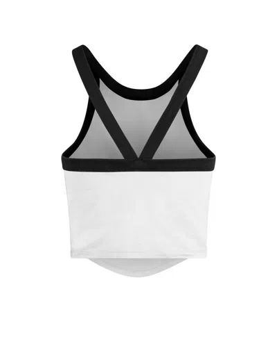 47 Brand Women's White Oregon Ducks Energize Sporty Cropped Racerback Tank Top In Multi