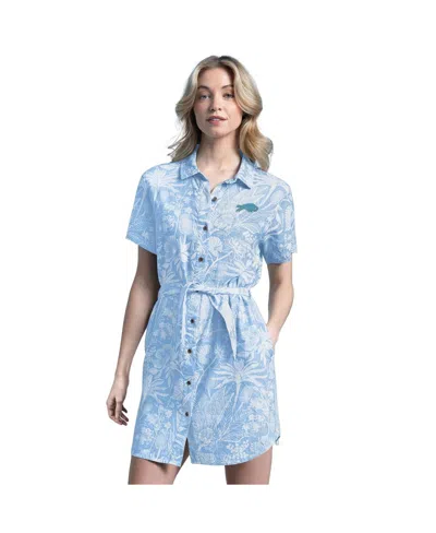 Margaritaville Women's Blue Buffalo Bills Palm Linen Dress In Blue