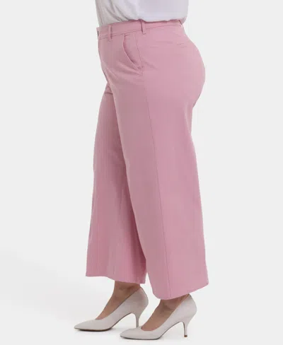 Nydj Mona High Waist Ankle Wide Leg Trouser Jeans In Pink