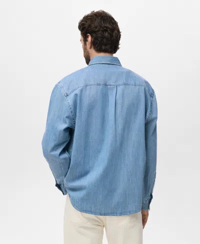 Mango Men's Denim Pocket Overshirt In Blue