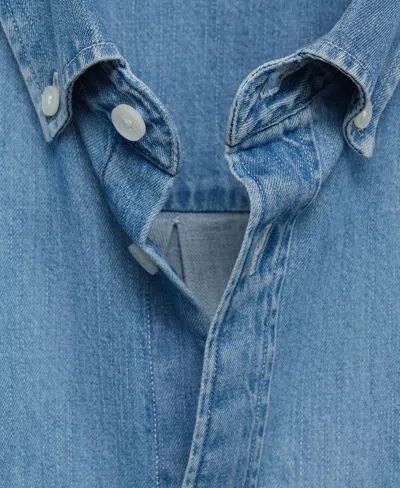 Mango Men's Denim Pocket Overshirt In Blue