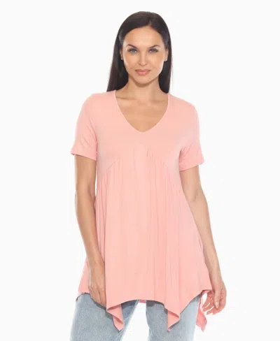 White Mark Women's Shirred Maternity Top In Pink